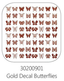 Decals butterfly gold - vlinders goud