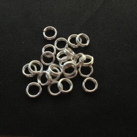 Metalen dubbel ringetje rond 5mm dik 1,5mm Silver plated (10 stuks)