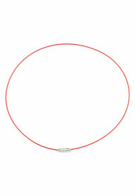 Metalen halsketting met sluiting rood &plusmn; 45cm (&plusmn; 1mm dik)