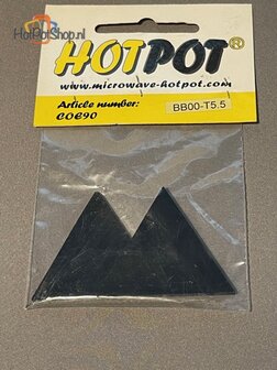 precut driehoek zwart glas 5,5cm