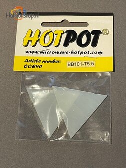 precut driehoek wit glas 5,5cm