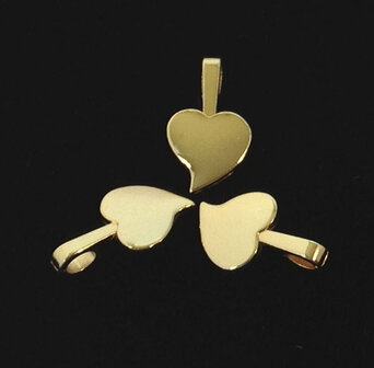 aanraku 18k gold-plated bails heart large (3 pcs)