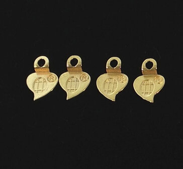 sieraden aanraku gold-plated earring bails heart small (2 pairs)