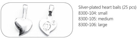 aanraku silver plated heart bails medium (3 pcs)