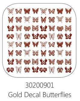 Decals butterfly gold - vlinders goud