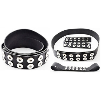 DoubleBeads EasyButton leren riem (100% topleer)  &plusmn; 95x5cm (zwart)