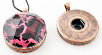 DoubleBeads EasyButton XL metal pendant/charm copper color &aring;&plusmn; 38x30mm