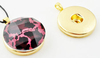DoubleBeads EasyButton XL metal pendant/charm gold color &aring;&plusmn; 38x30mm