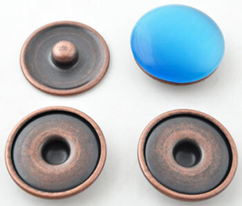 Metalen drukknopen DoubleBeads EasyButton XL koperkleur &plusmn; 30mm(4 stuks)