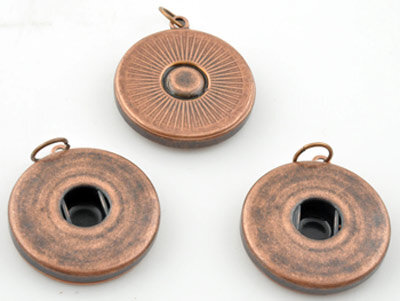 Metal pendant/charm DoubleBeads EasyButton XL copper color &aring;&plusmn; 30mm