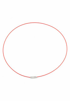 Metal necklace with closure red &aring;&plusmn; 45cm (&aring;&plusmn; 1mm thick)