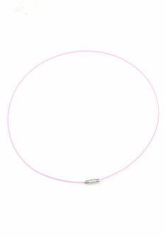 Metal necklace with closure pink &aring;&plusmn; 45cm (&aring;&plusmn; 1mm thick)