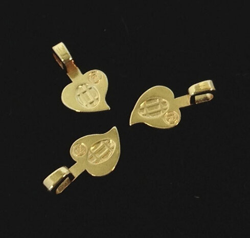 aanraku 18k gold-plated bails heart medium (3 pcs)