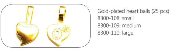 sieraden aanraku 18k gold-plated bails heart small (3 pcs)
