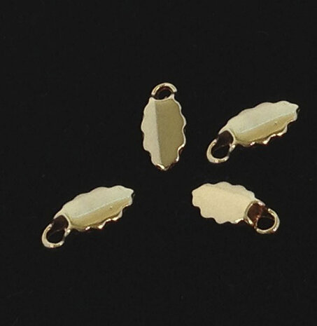 aanraku gold-plated earring bails leaf large (2 pairs)