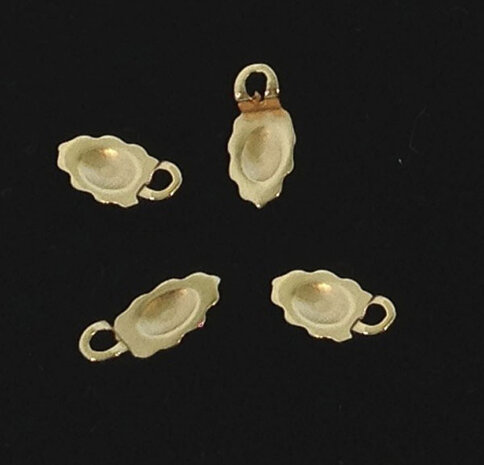 sieraden aanraku gold-plated earring bails leaf large (2 pairs)