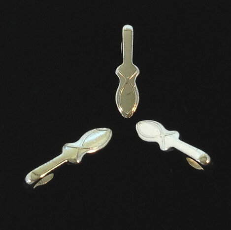 aanraku silver plated double fish bails medium (3 pcs)