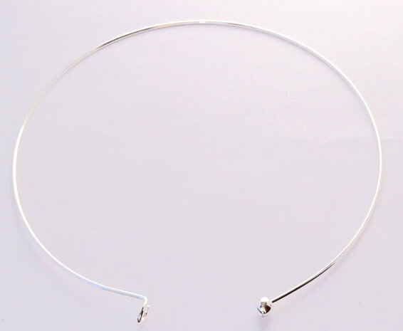 Verzilverde ketting met afschroefbare bol  1,5mm - silver plated neckwire