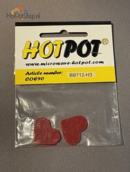 COE90 Voorgesneden  hartjes rood opaal - 3 cm (2 stuks)