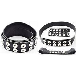 DoubleBeads EasyButton leren riem (100% topleer)  ± 95x5cm (zwart)