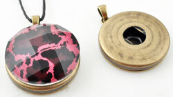 DoubleBeads EasyButton metalen hanger/bedel bronskleur ± 38x30mm