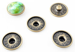 Metalen drukknopen DoubleBeads EasyButton bronskleur ± 18mm(4 stuks)