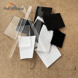 COE 90 rest scrap glas  Zwart Wit en clear(3 mm dik)
