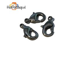 Metalen sluiting/slotje ovaal 12x6mm (3 stuks)