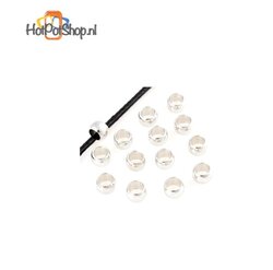 Metalen knijpkralen/ rondel ± 4x2mm (10 stuks)