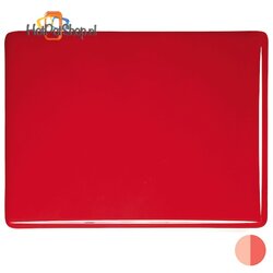 COE90 Bullseye Tomato Red opaal 10 x 14 cm (3 mm dik)