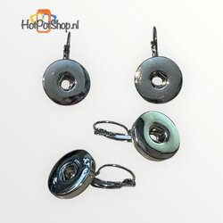 DoubleBeads EasyButton metalen klap oorbellen 