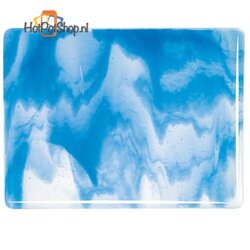 COE90 Bullseye Clear Egyptian blue opaal 10 x 14 cm (3 mm dik)