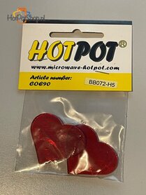 COE90 Voorgesneden  hartjes rood doorzichtig - 5 cm (2 stuks)