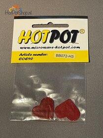 COE90 Voorgesneden  hartjes rood doorzichtig - 3 cm (2 stuks)