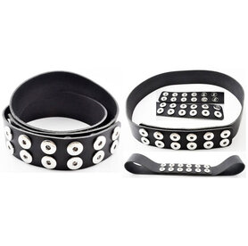 DoubleBeads EasyButton leren riem (100% topleer)  ± 95x5cm (zwart)