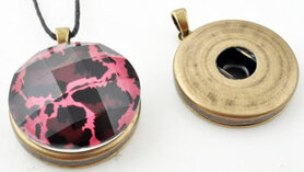 DoubleBeads EasyButton metalen hanger/bedel bronskleur ± 38x30mm