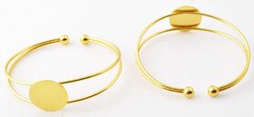 DoubleBeads metal bracelet å± 18cm (gold colour)