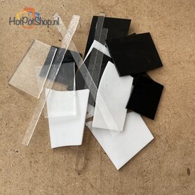 COE 90 rest scrap glas  Zwart Wit en clear(3 mm dik)