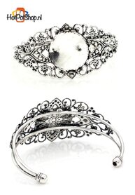 metal cuff bracelet modified å± 18.5cm with å± 25mm adhesive surface (old silver colour)