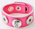 DoubleBeads EasyButton leren armband met metaal ± 22,5x2,5cm (roze)